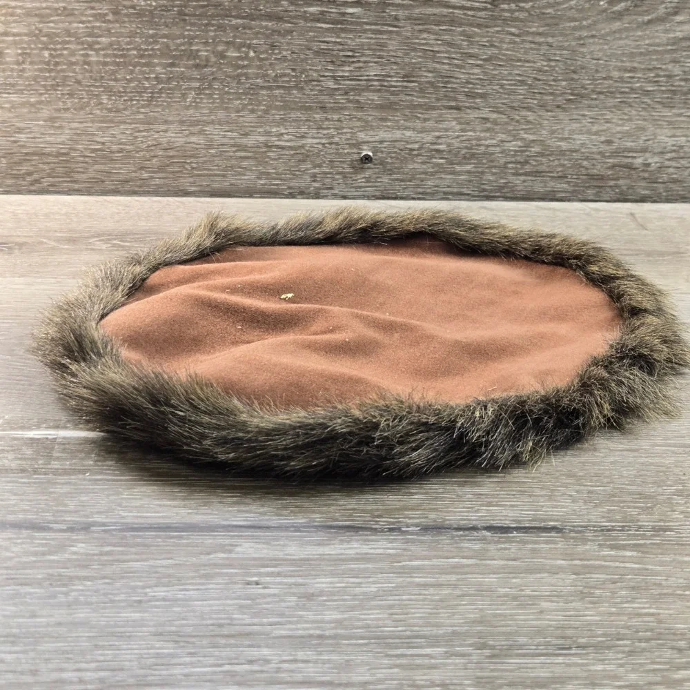 Trim Display Mat Real Fur One Size Brown French Style Plush